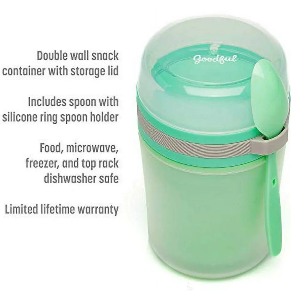 Goodful Double Wall Insulated Yogurt Snack Container, Leak Proof Food Storage